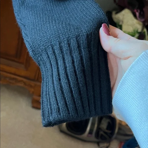 The Front Row Black Turtleneck Cashmere and Cotton long Sweater, NWT